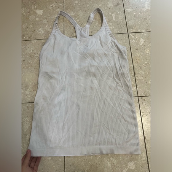 Lululemon White Ebb to Street Tank Top Light Support, B/C Cup Size 10 - Picture 5 of 9